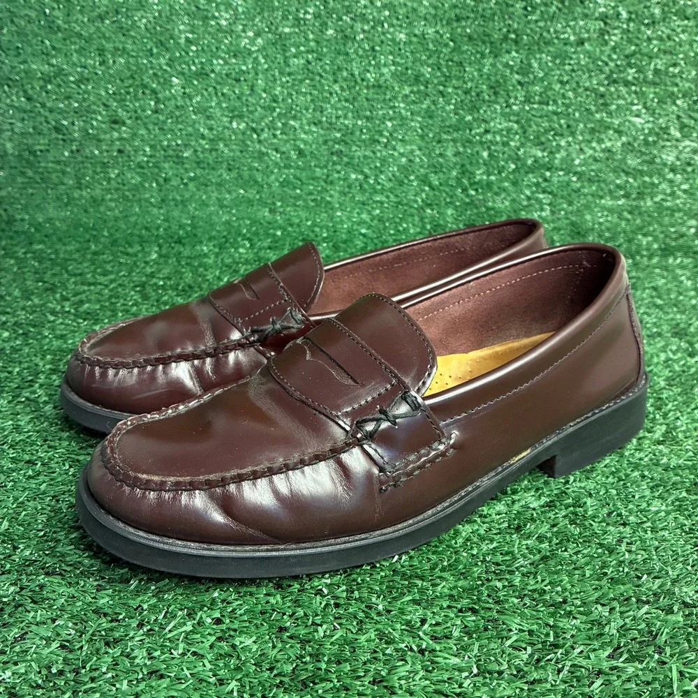 Bass Weejuns Katherine II Leather Penny Loafers Preppy Shoes Burgundy Womens 8.5